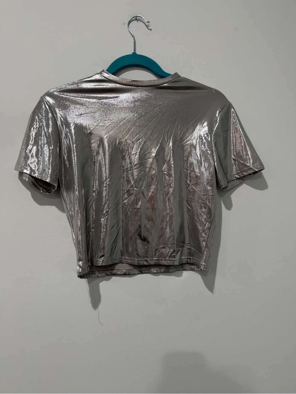 Amazon Metallic Silver Crop Top